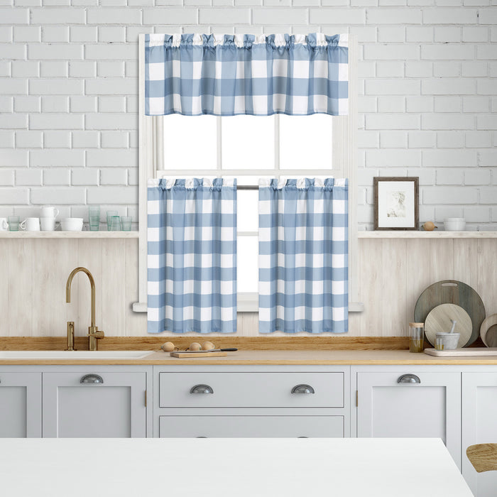 Ens. de rideaux de cuisine imprimés HomeStyles, 3 pièces