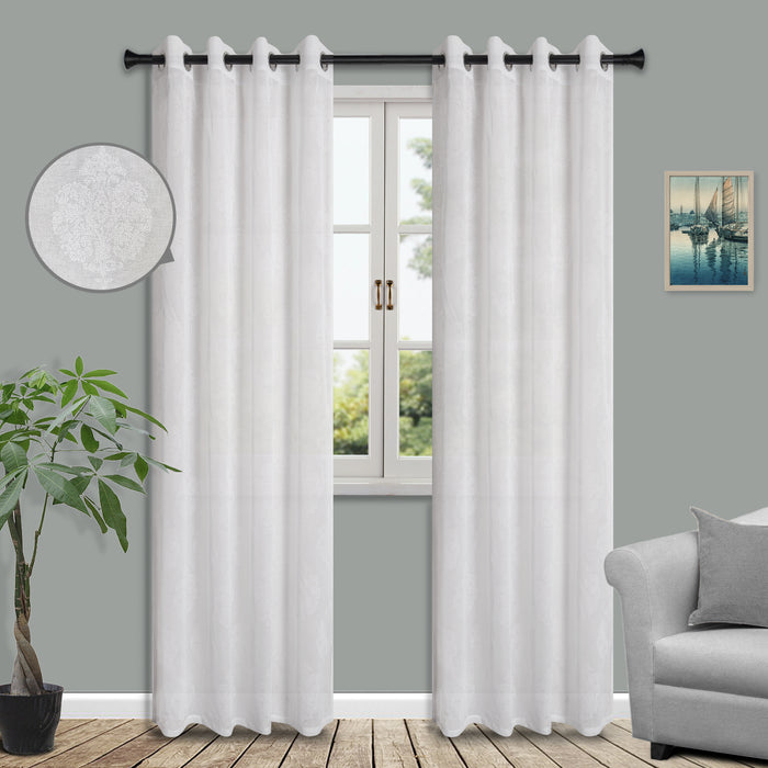 HomeStyles Foam Printed Sheer Curtain, 52-in x 84-in.