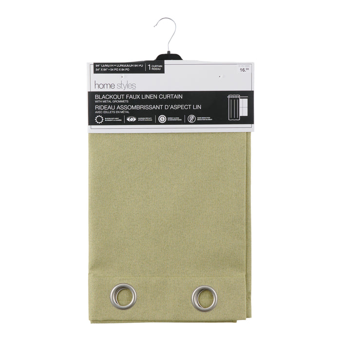 HomeStyles Faux Linen Blackout Curtain, 54-in x 84-in.