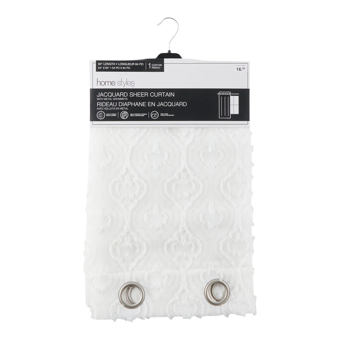HomeStyles Clipped Jacquard Sheer Curtain, 54-in x 84-in.
