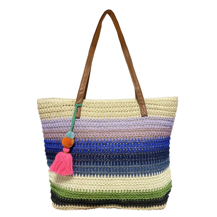 Fourre-tout tissé multicolore 