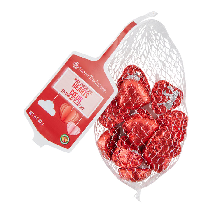 Solid Chocolate Hearts, 80 g