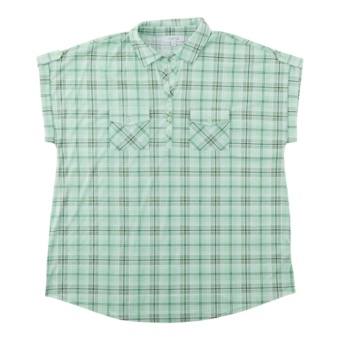 mySTYLE Women's Plus Plaid Top