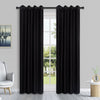 HomeStyles Faux Silk Curtain, Black, 52-in x 84-in.