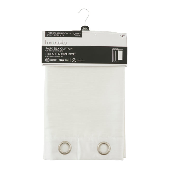 Rideau en similisoie HomeStyles - blanc, 52 po x 84 po
