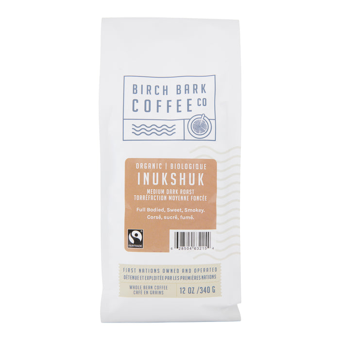 Birch Bark Coffee Co Café en Grains Biologique Inukshuk Torréfaction Moyenne Foncée, 340 g