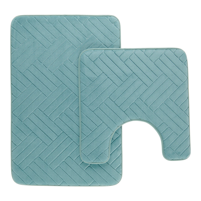 HomeStyles Geometric Foam Bath Mat, 2 Piece