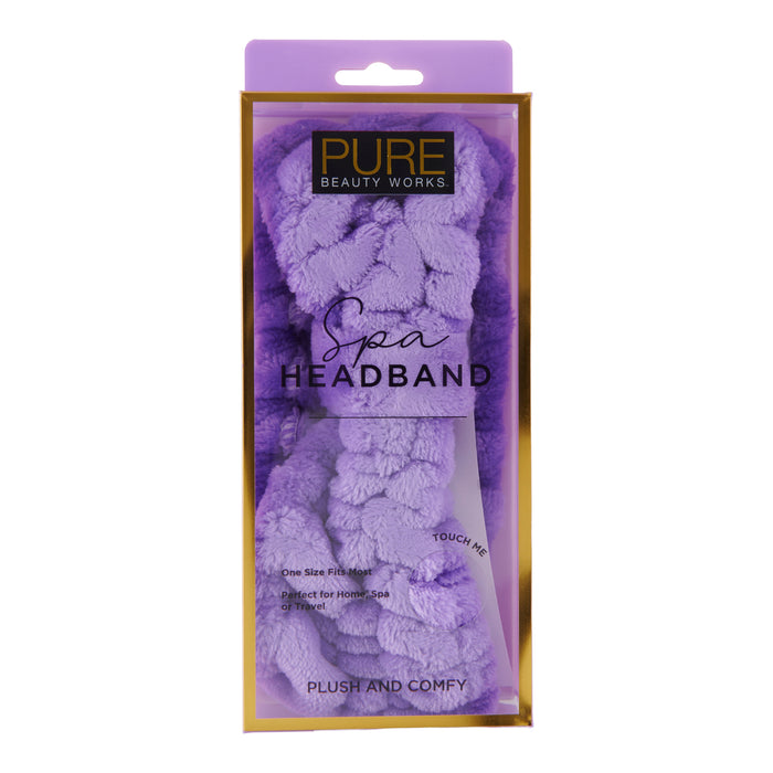 Pure Beauty Works Plush Spa Headband, Purple
