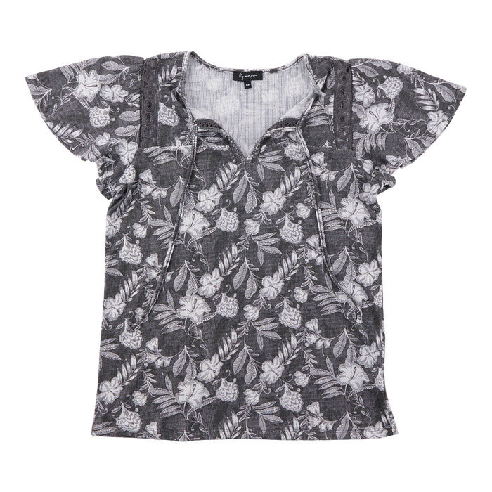 lily morgan Women's Flutter Sleeve Top