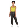 Women's Ribbed Cropped Notched Tank Top
