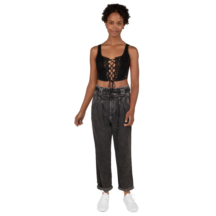 Camisole écourtée et lacée pour femmes