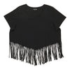 mySTYLE Women's Plus V-Neck Fringe Tee