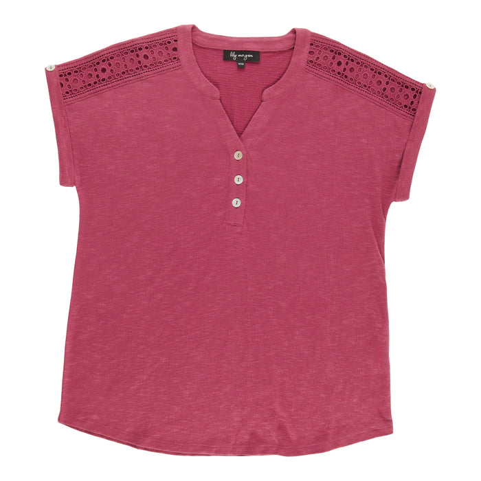 lily morgan Women's Top with Crochet Details