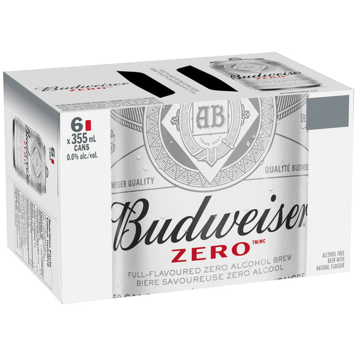 Budweiser Zero Bière sans Alcool avec Arôme Naturel, emb. de 6, 355 ml