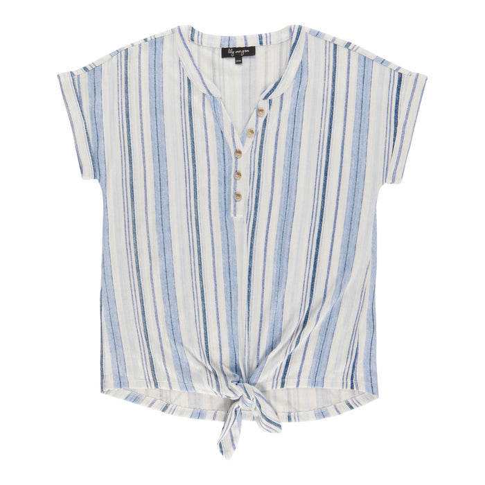 lily morgan Women's V-Neck Tie Front Top