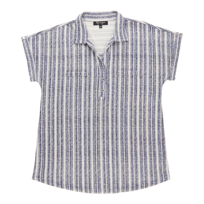lily morgan Women's Short Sleeve Collared Top