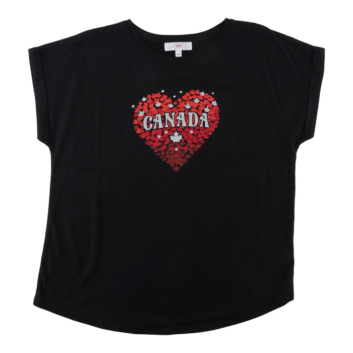 T-shirt scintillant de la fête du Canada pour femmes