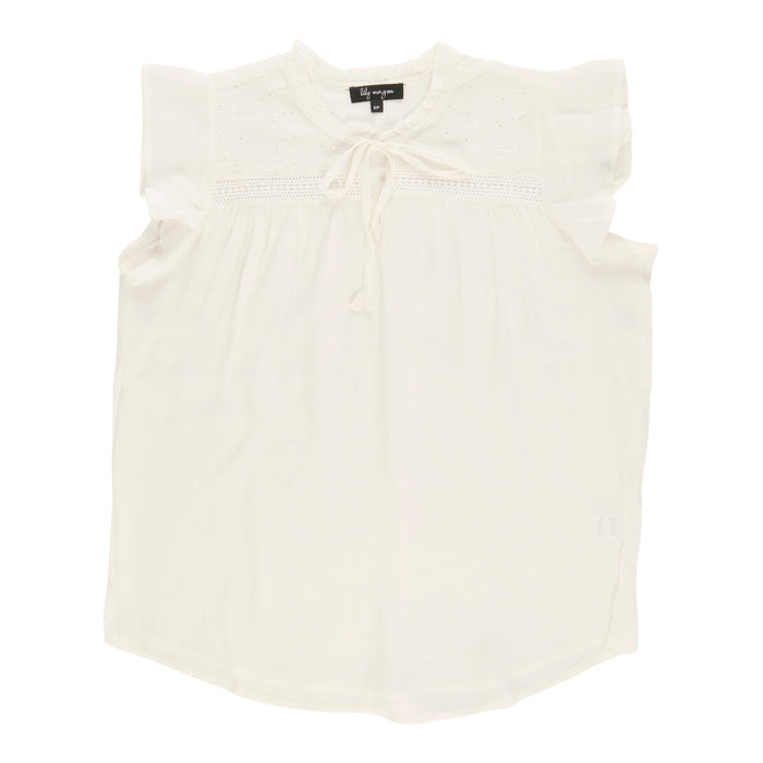lily morgan Women's Flutter Sleeve Blouse