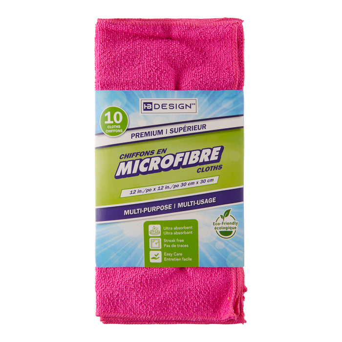 Chiffons en microfibre - 12 po x 12 po, emb. de 10