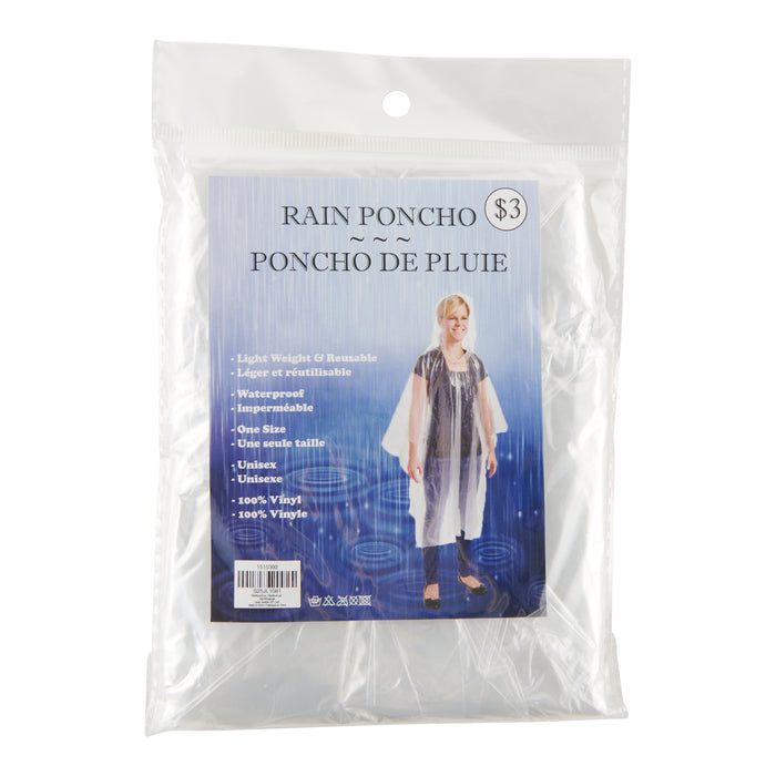 Unisex Hooded Rain Poncho