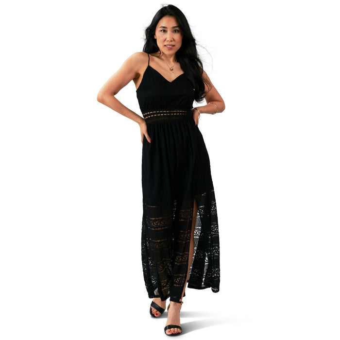Robe maxi avec détail en dentelle lily morgan pour femmes