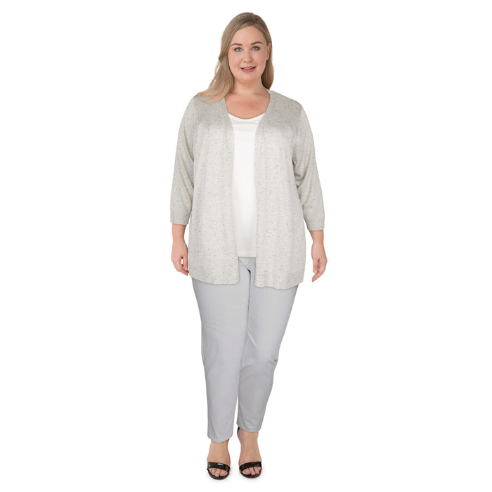 lily morgan Women's Plus Open Front Cardigan