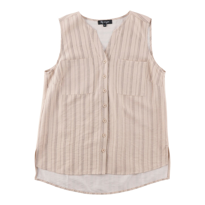 lily morgan Women's Sleeveless V-Neck Top