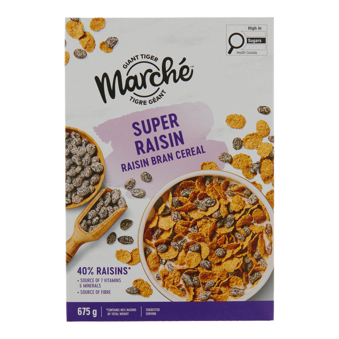 Giant Tiger Marché Super Raisin Bran Cereal, 675 g