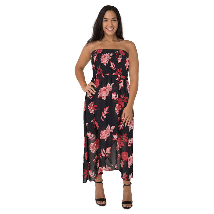 lily morgan Women's Plus Strapless Chiffon Dress