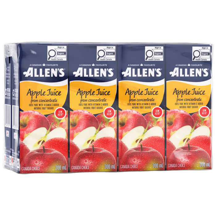 Jus de pomme pur à faible acidité Allen's, emb. de 8, 200 ml