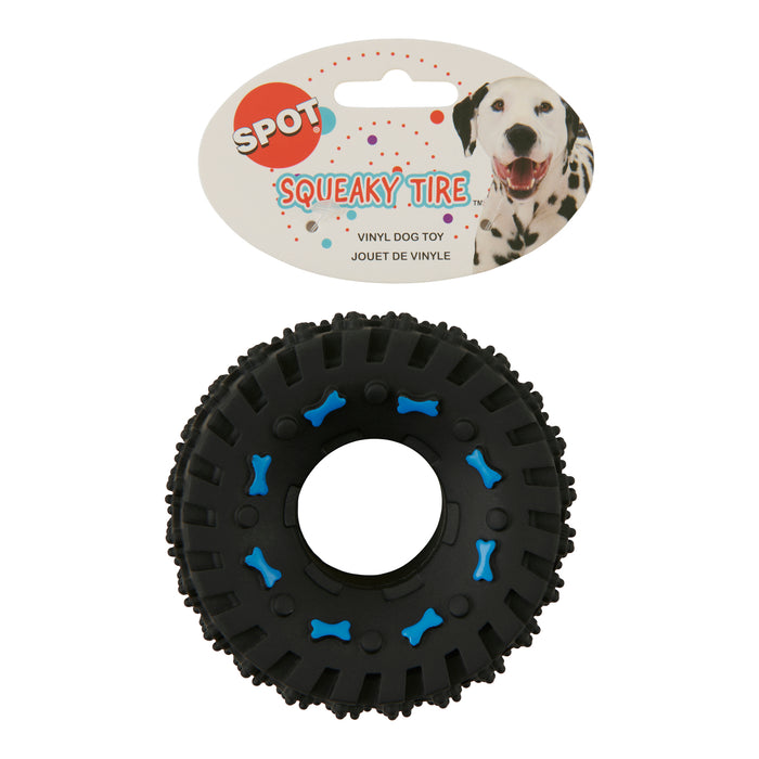 Jouet en vinyle en forme de pneu pour chiens SPOT, 3,5 po