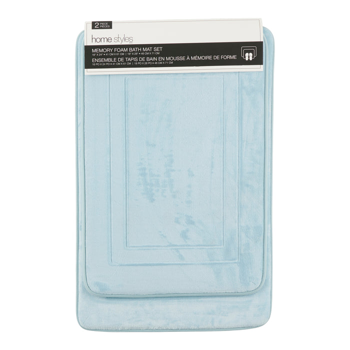 Ensemble de tapis de bain en flanelle et mousse mémoire HomeStyles, 2 pièces