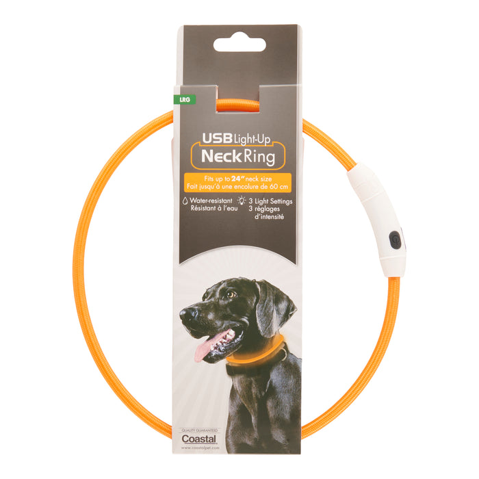 Tour de Cou Lumineux USB 24 po Collier de Sécurité Lumineux