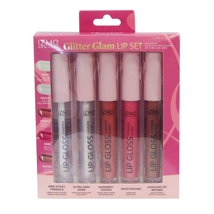 IZME Glitter Glam Lip Gloss Set, 5-Piece