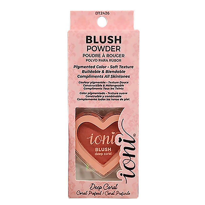 Ioni Pressed Blush Powder, Deep Coral