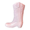 Vase en forme de botte de cowgirl - rose, 8 po x 4 po x 10 po