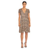 lily morgan Women's Printed Short Sleeve Wrap Dress