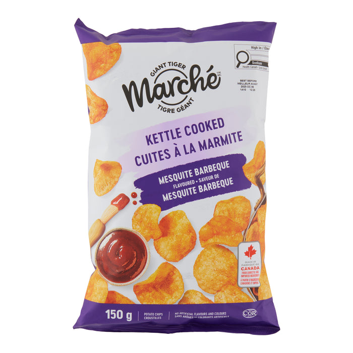 Giant Tiger Marché Kettle Mesquite BBQ Chips, 150 g