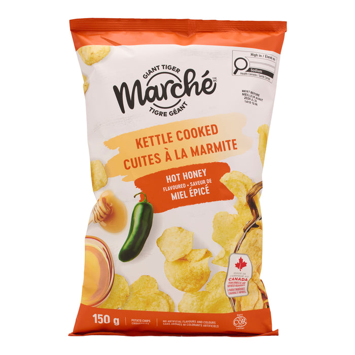 Giant Tiger Marché Kettle Honey Hot Chips, 150 g