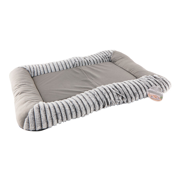 Grey Fleece Rectangular Dog Mat, 27.5"