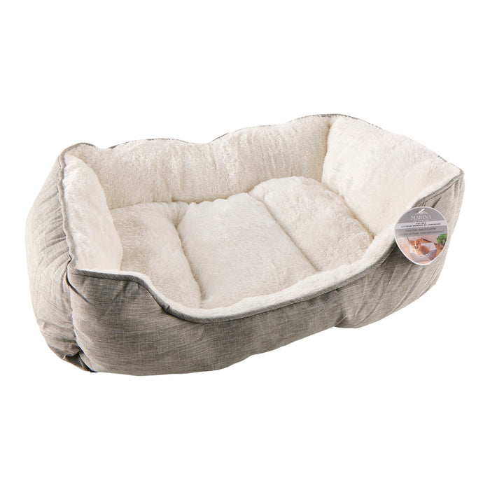 Lit pour animal rectangulaire, brun, 23,6 po