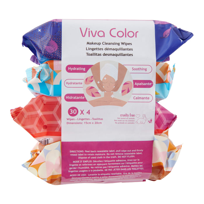 Lingettes démaquillantes Viva Colour, emb. de 4