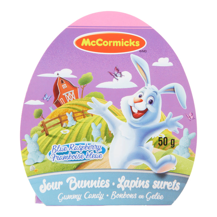 Sour Blue Raspberry Gummy Bunny, 50 g
