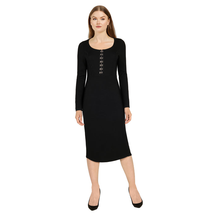 Women's Long Sleeve Midi Dress