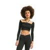 Women's Cropped Halter Long Sleeve Top
