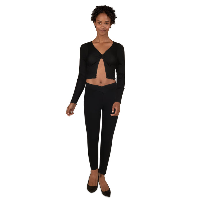 Women's Twisted Long Sleeve Cropped Top