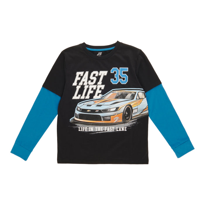 Boys' Long Sleeve Printed Fooler T-Shirt
