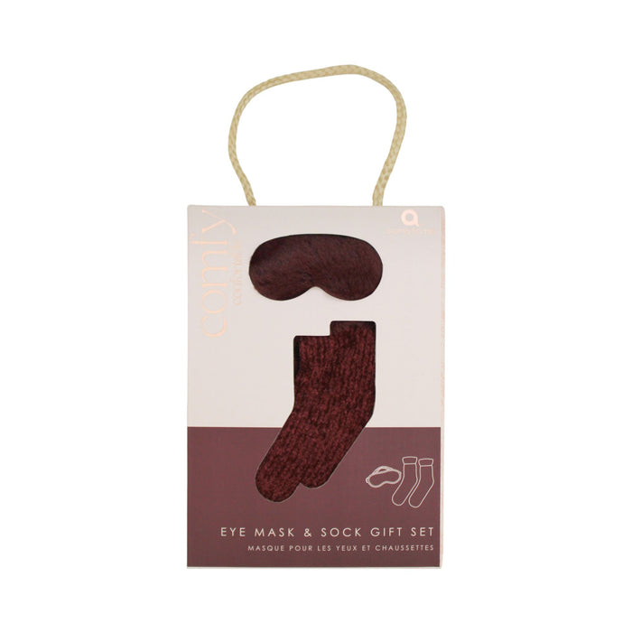 Masque pour les yeux avec chaussettes duveteuses, rouge, 2 pièces