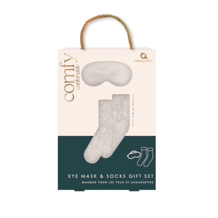 Masque pour les yeux avec chaussettes duveteuses, blanc, 2 pièces