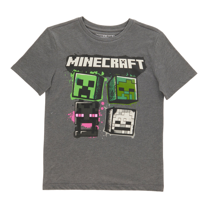 T-shirt à manches courtes sous licence Minecraft pour garçons
